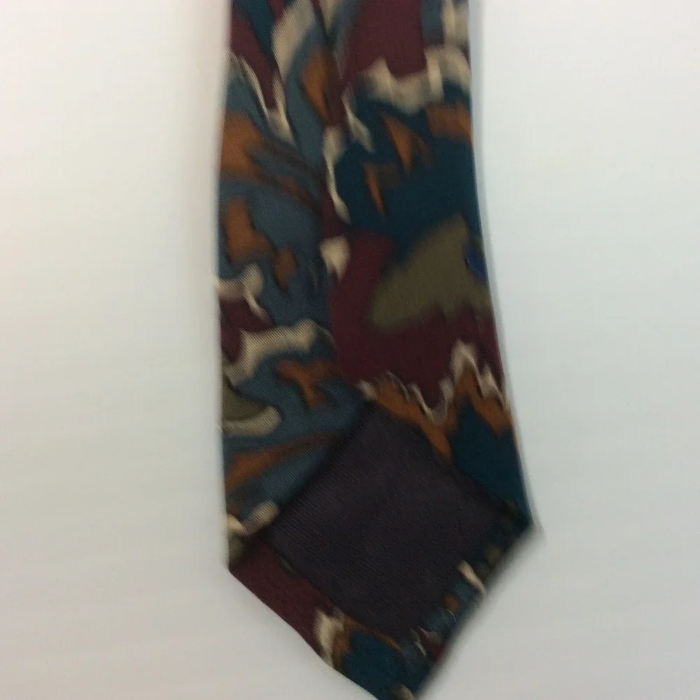 CELLINI Collection MENS TIE NECKTIE 3.75 in Burgundy Olive Rust Blue